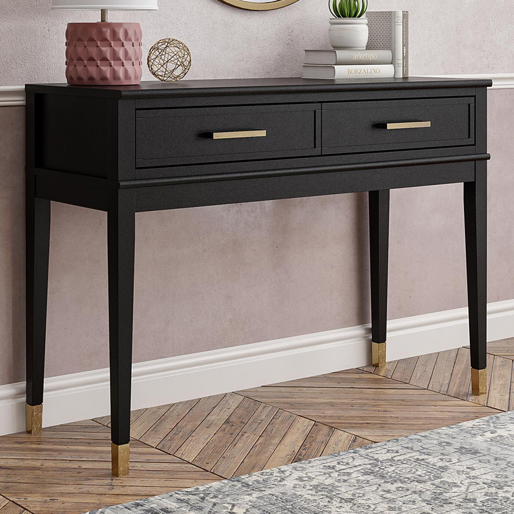 Dorel Home Westerleigh 2 Drawer Black Console Table Image 1