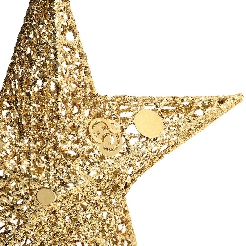Living and Home Gold Star Wrought Iron Christmas Tree Topper 35cm Image 6