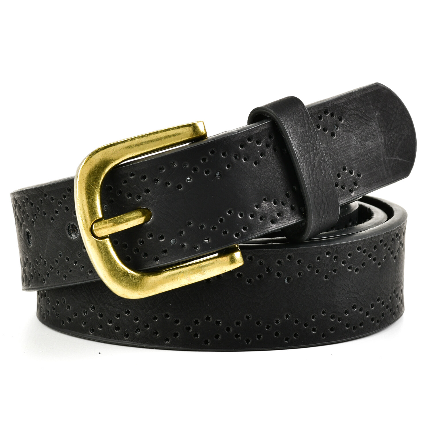 Ladies Patterned Fashion Belt - Black / L Image