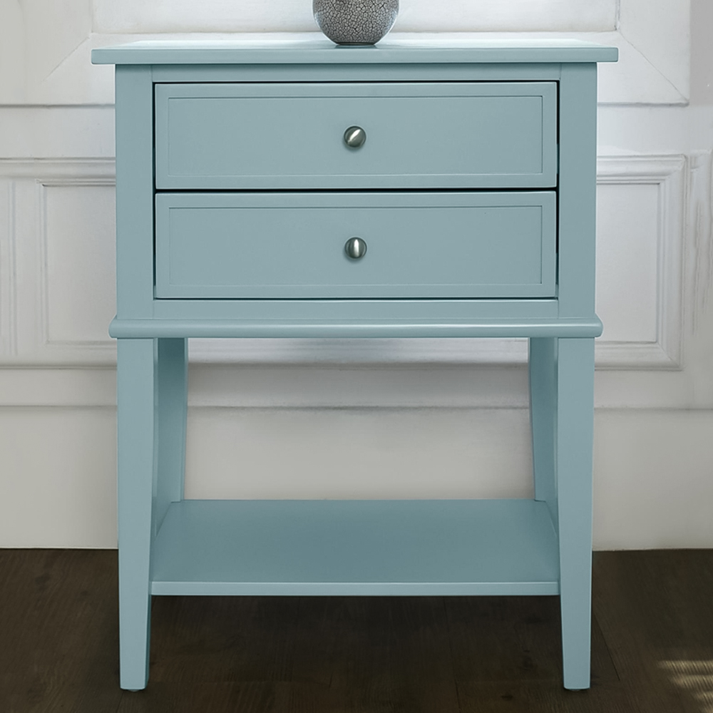 Dorel Franklin 2 Drawer Blue Accent Table Image 7