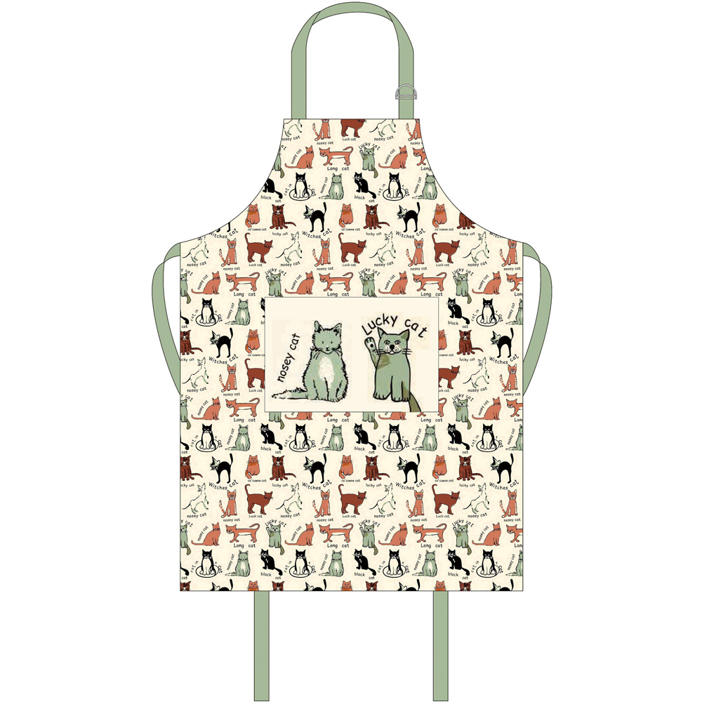 Highlands Homeware Cat Print Cooking Apron Image 1