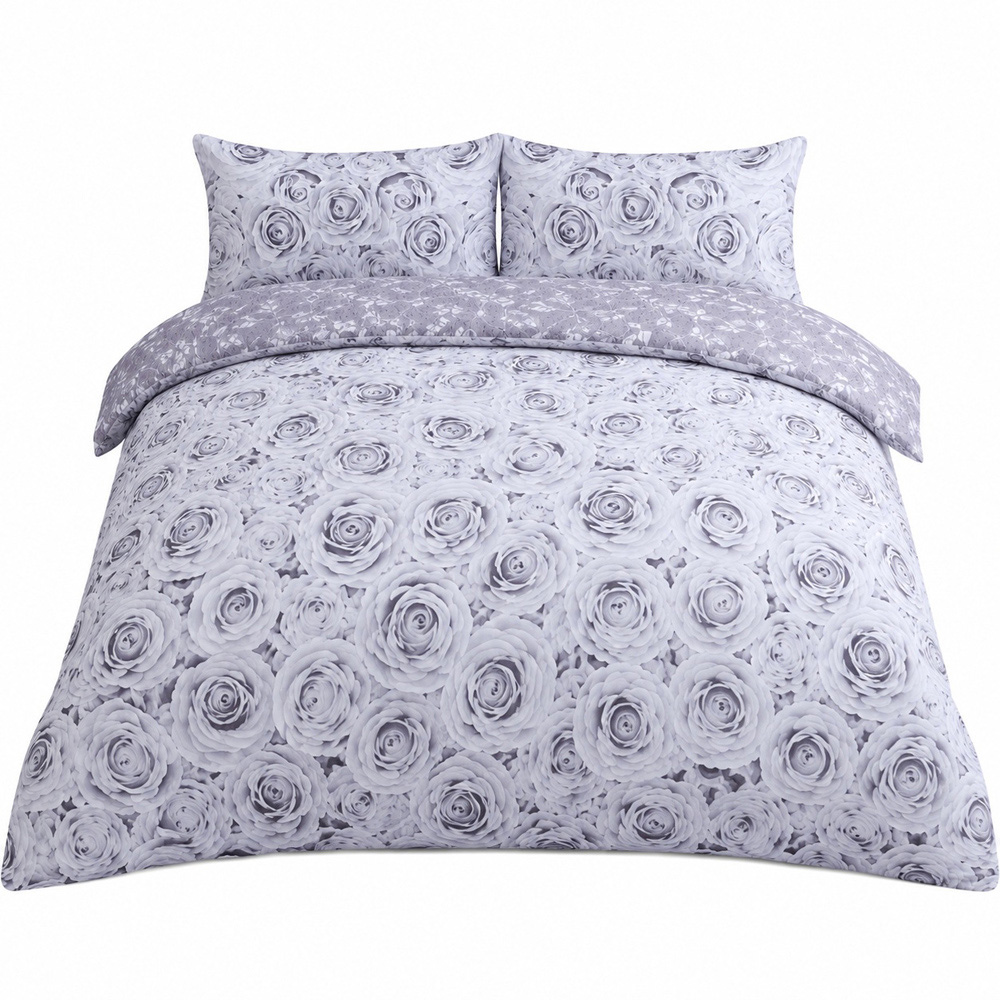 Smart Living Single Bellerose Grey Duvet Cover Set Image 2