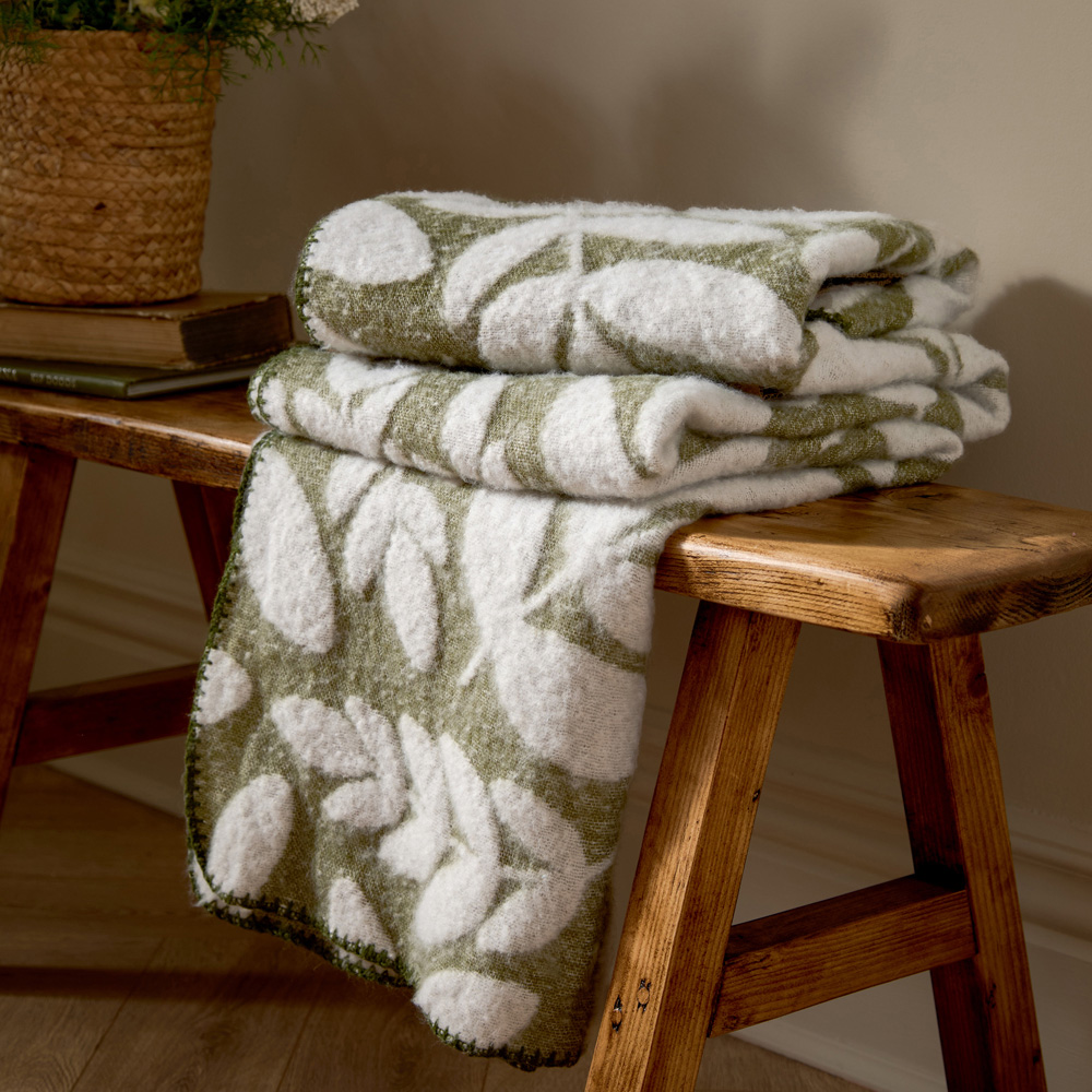 Wylder Nature Hazel Olive Woven Reversible Throw 130 x 180cm Image 2
