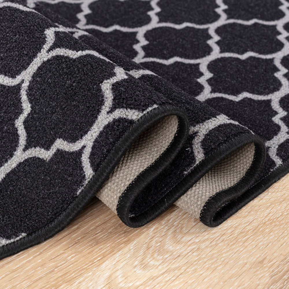 Smart Living Trellis Black and Grey Gel Back Non-Slip Door Mat 50 x 80cm Image 3