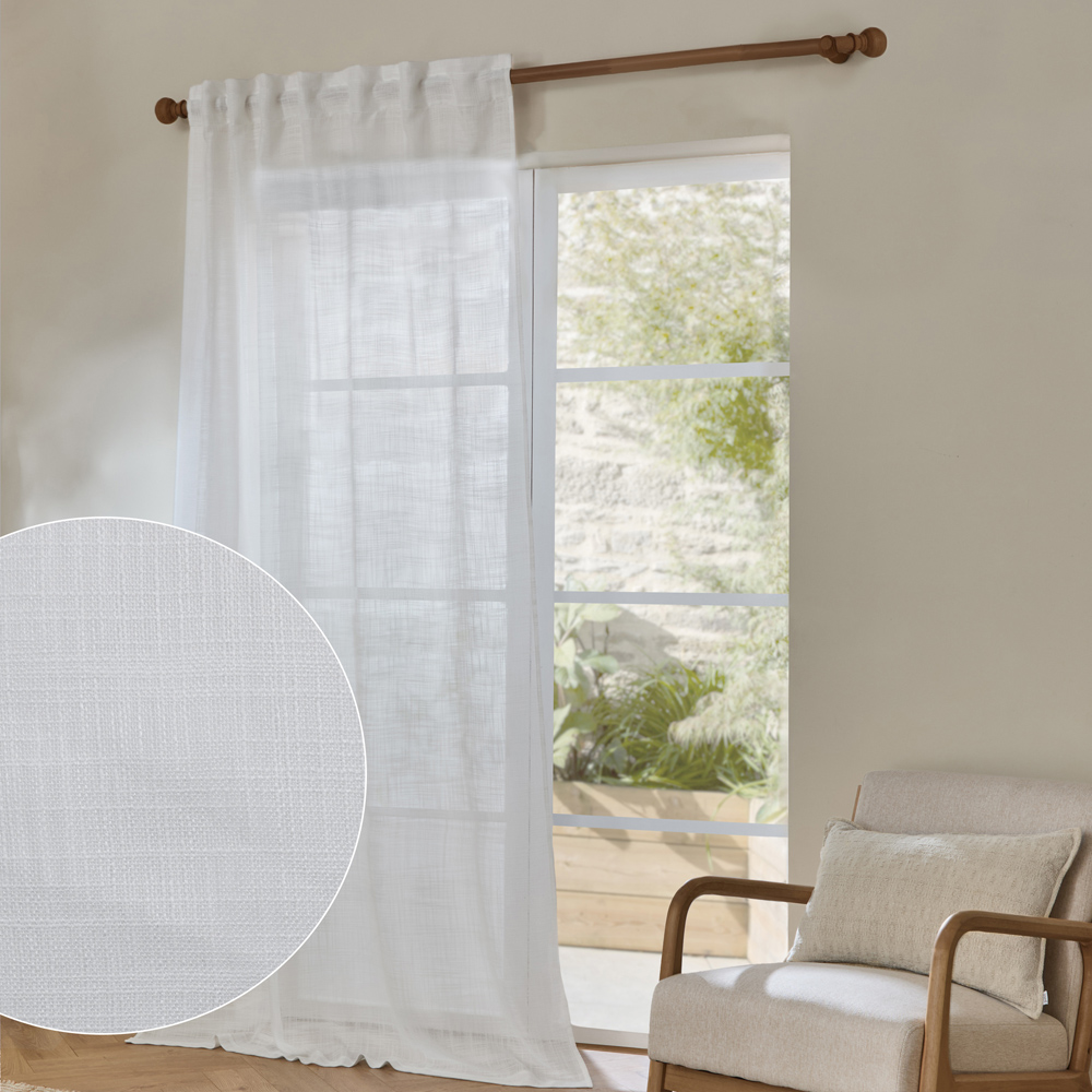 Yard Cirrus Snow Woven Sheer Curtain Panel 140 x 250cm Image 2