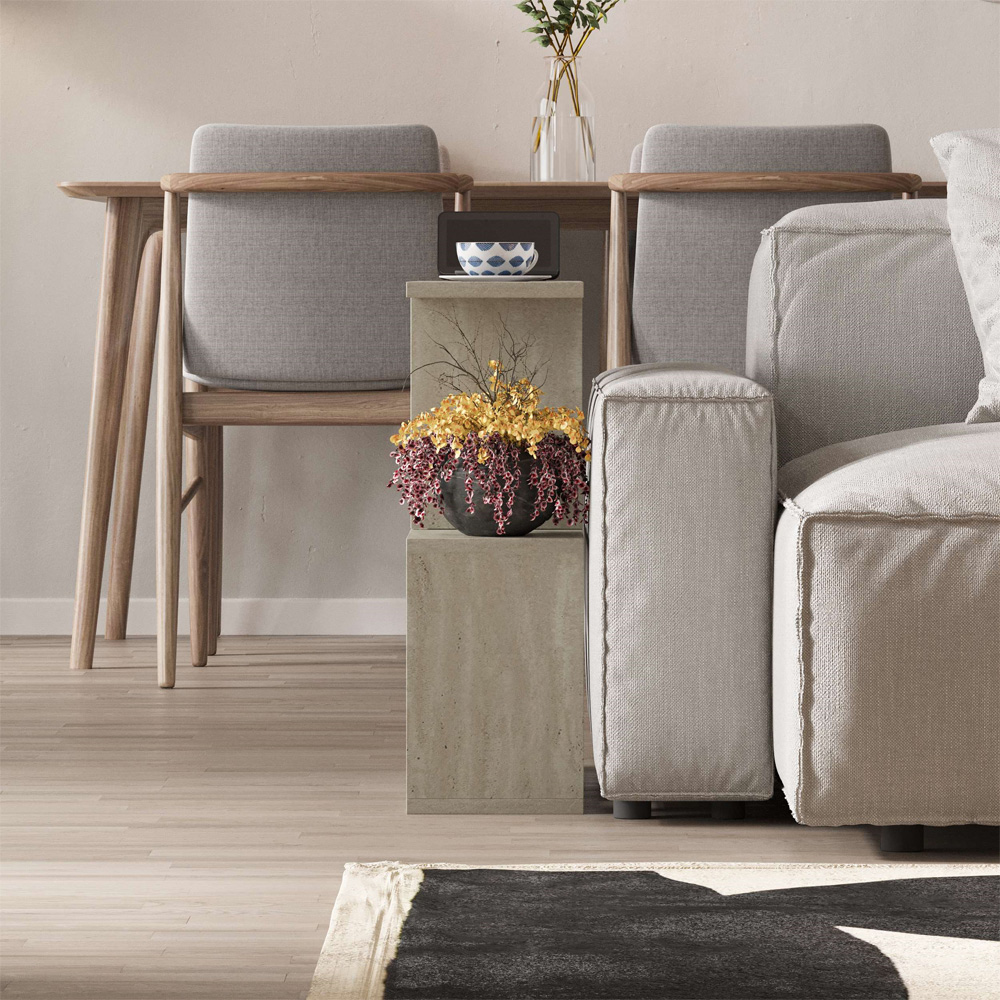 Decortie Homemania Light Stone Side End Table Image 4