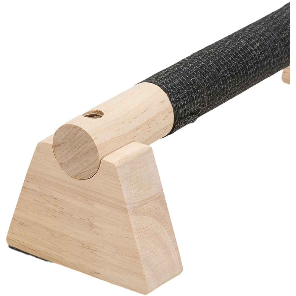 H&O Direct Natural and Black Wooden Portable Non-Slip Push Up Bar 2 Pack Image 4