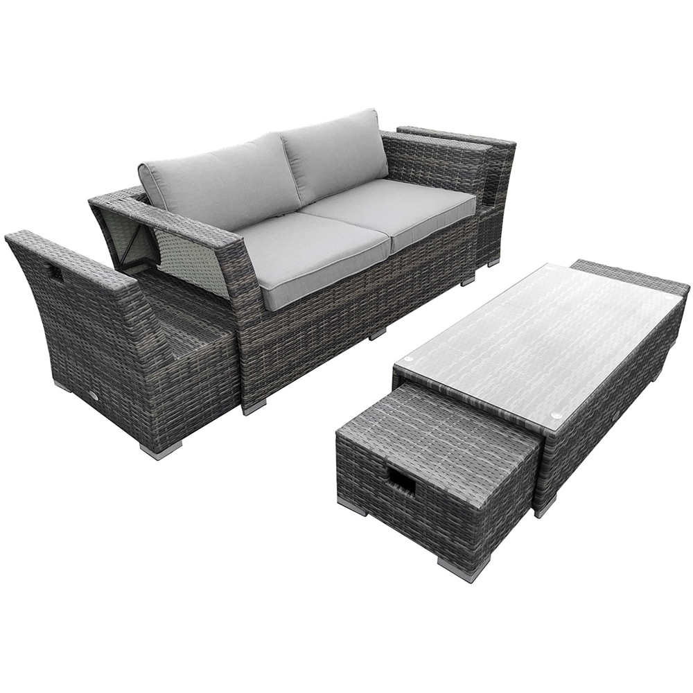 Charles Bentley St Tropez 6 Seater Rattan Effect Lounge Set Image 4