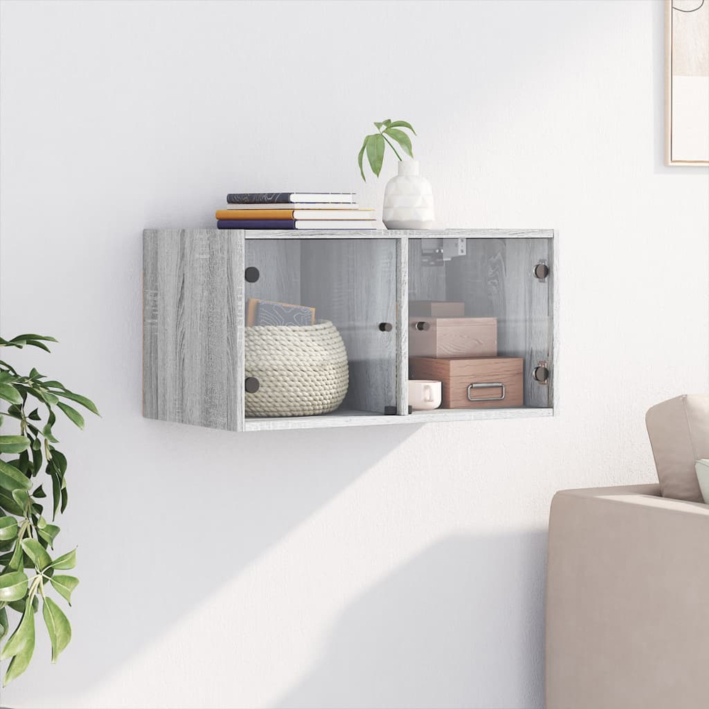 vidaXL 2 Door Grey Sonoma Wall Cabinet Image 3
