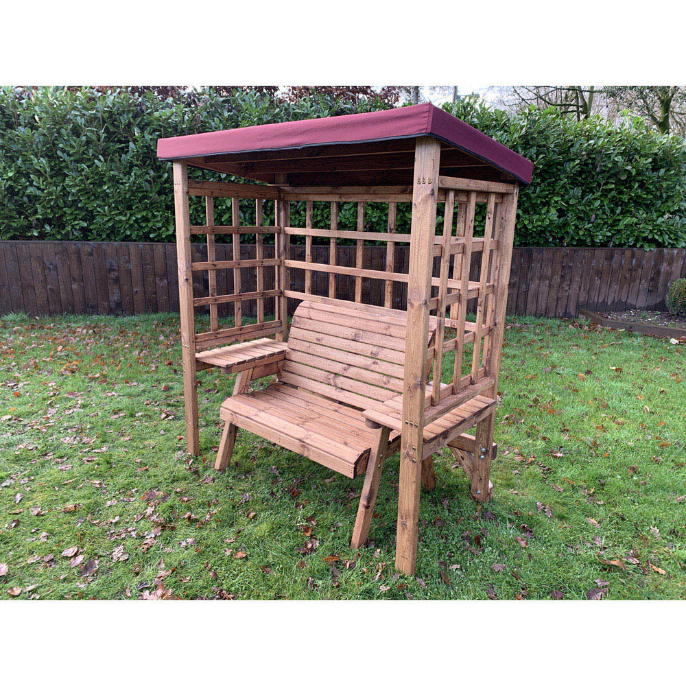 Charles Taylor Wentworth 2 Seater Arbour with Burgundy Roof Cover Image 9