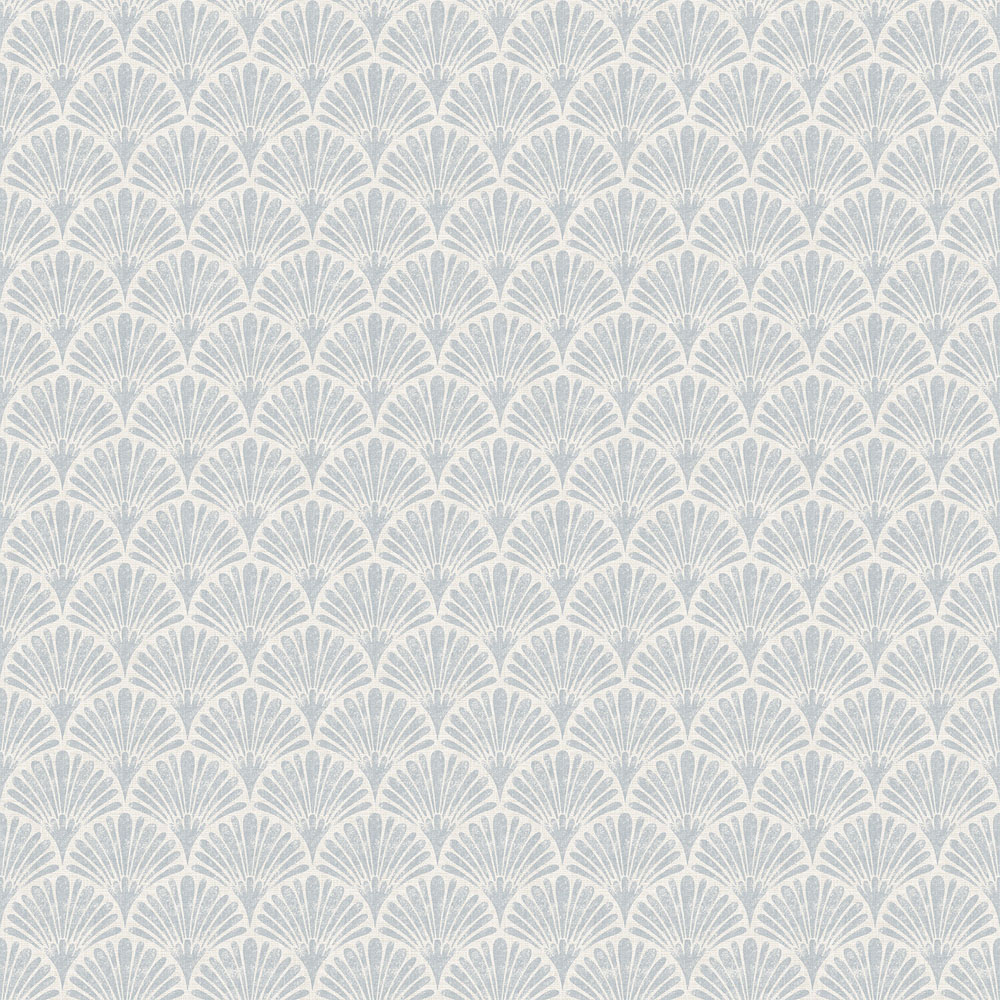Scallop Shells Wallpaper Blue Image 1