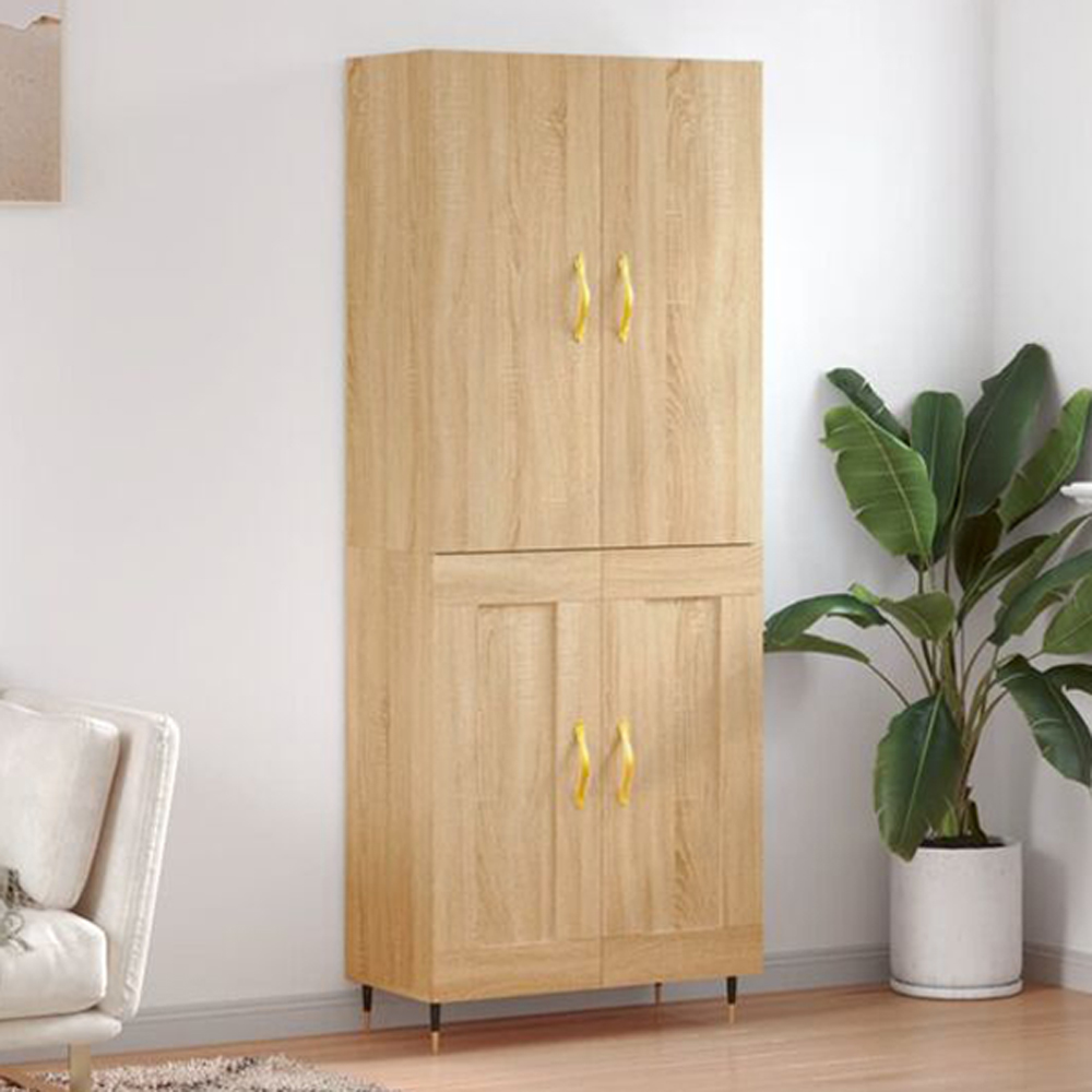 vidaXL 4 Door Sonoma Oak Highboard Image 1