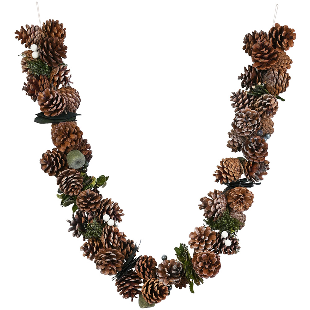 The Seasonal Gift Co Brown Mixed Foliage Christmas Garland 120cm Image 2