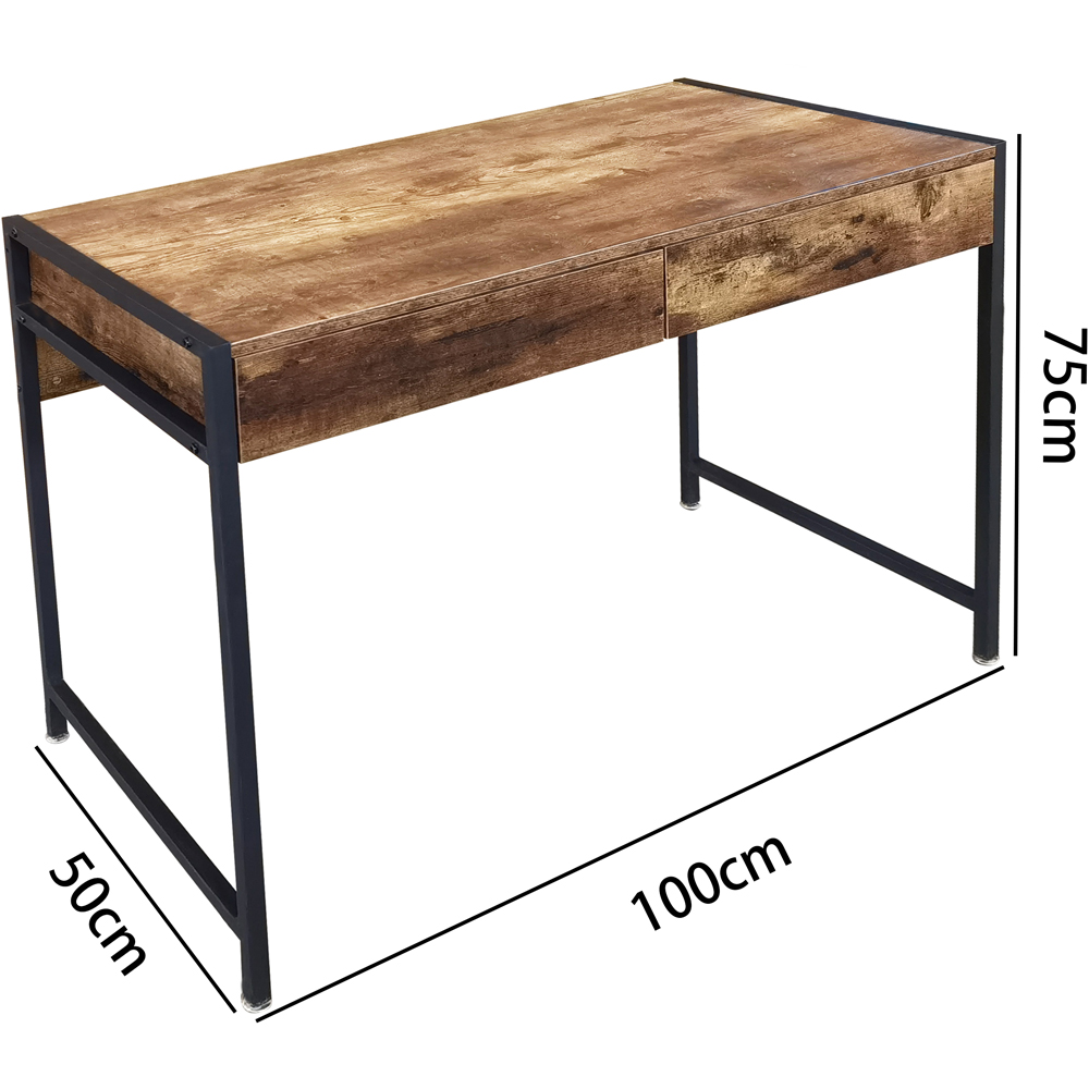 MDA Designs Orillia 2 Drawer Nutmeg Computer Desk Image 8