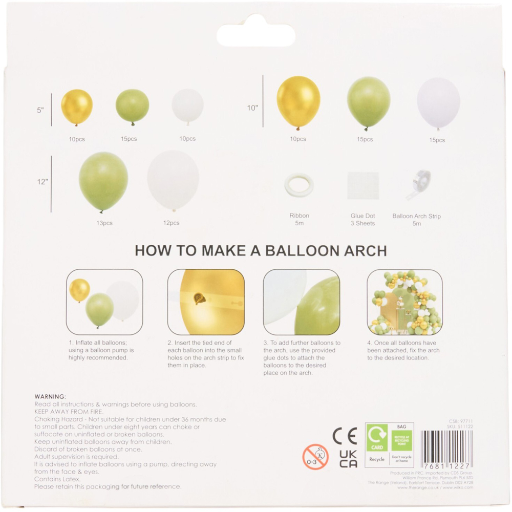 Balloon Arch Kit Sage and Gold Image 3