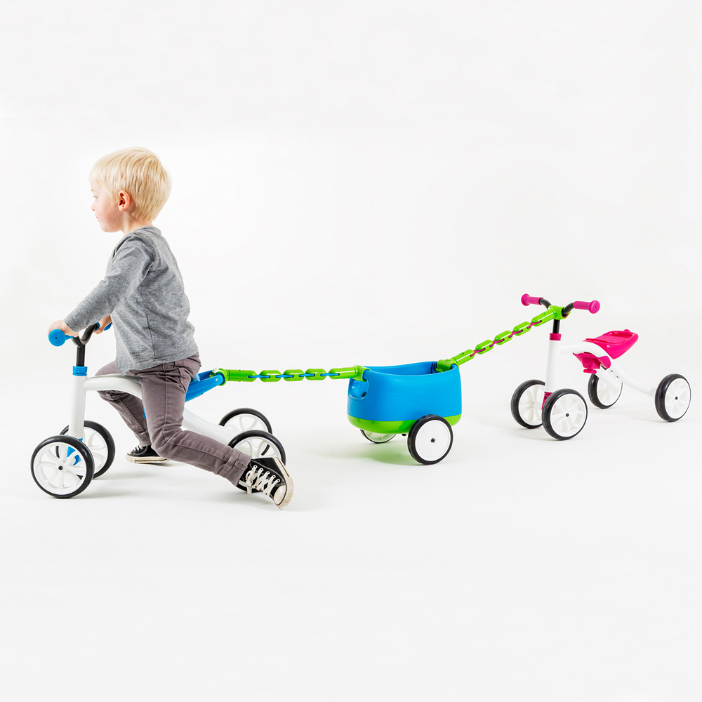 Chillafish Blue Quadie Balance Bike with Trailie Image 4