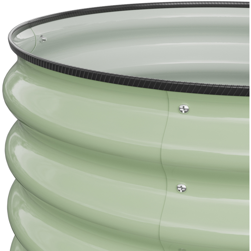Living and Home Green Round Metal Raised Garden Bed with Open Bottom 60 x 30cm 2 Pack Image 7