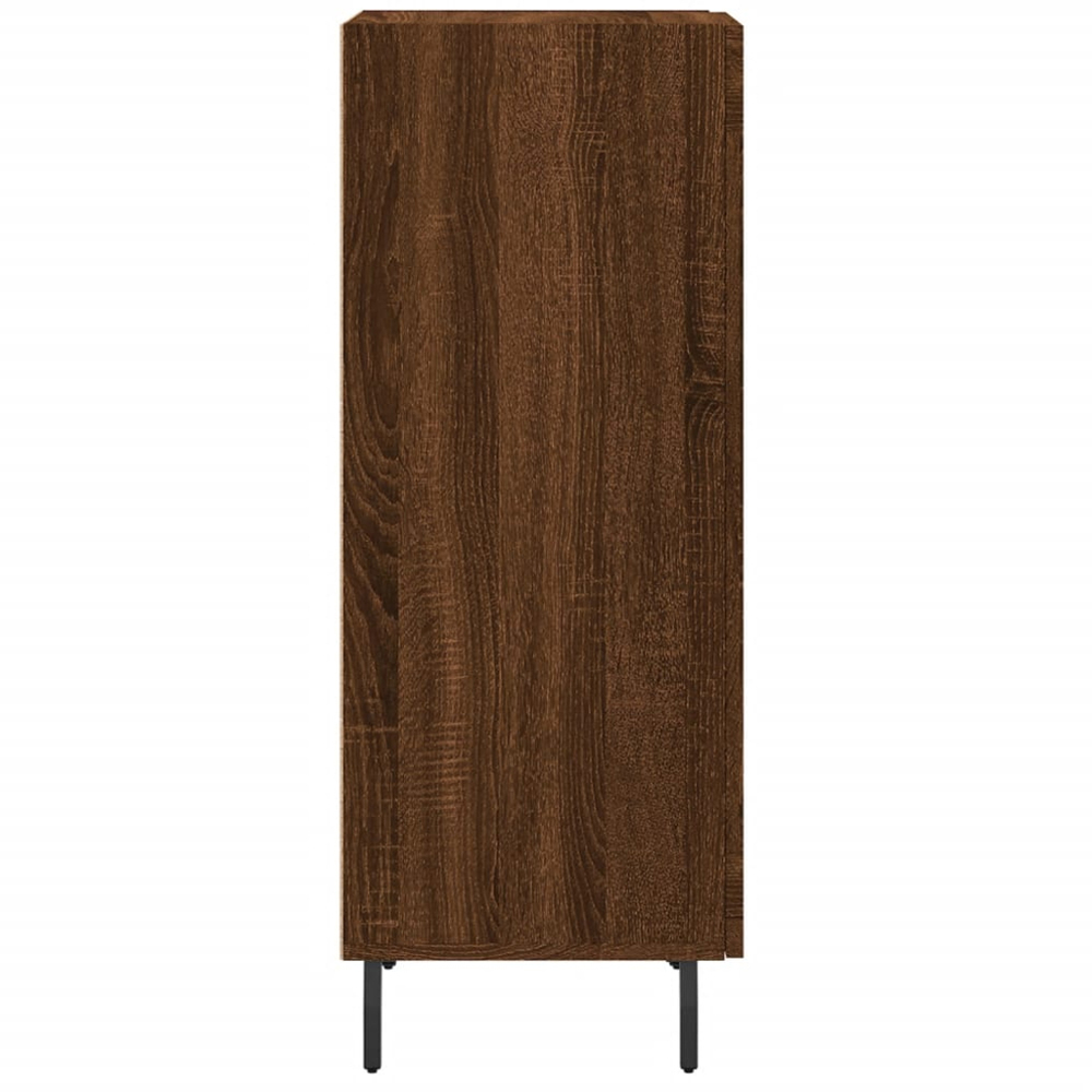 vidaXL Single Door Brown Oak Sideboard with Metal Legs Image 7