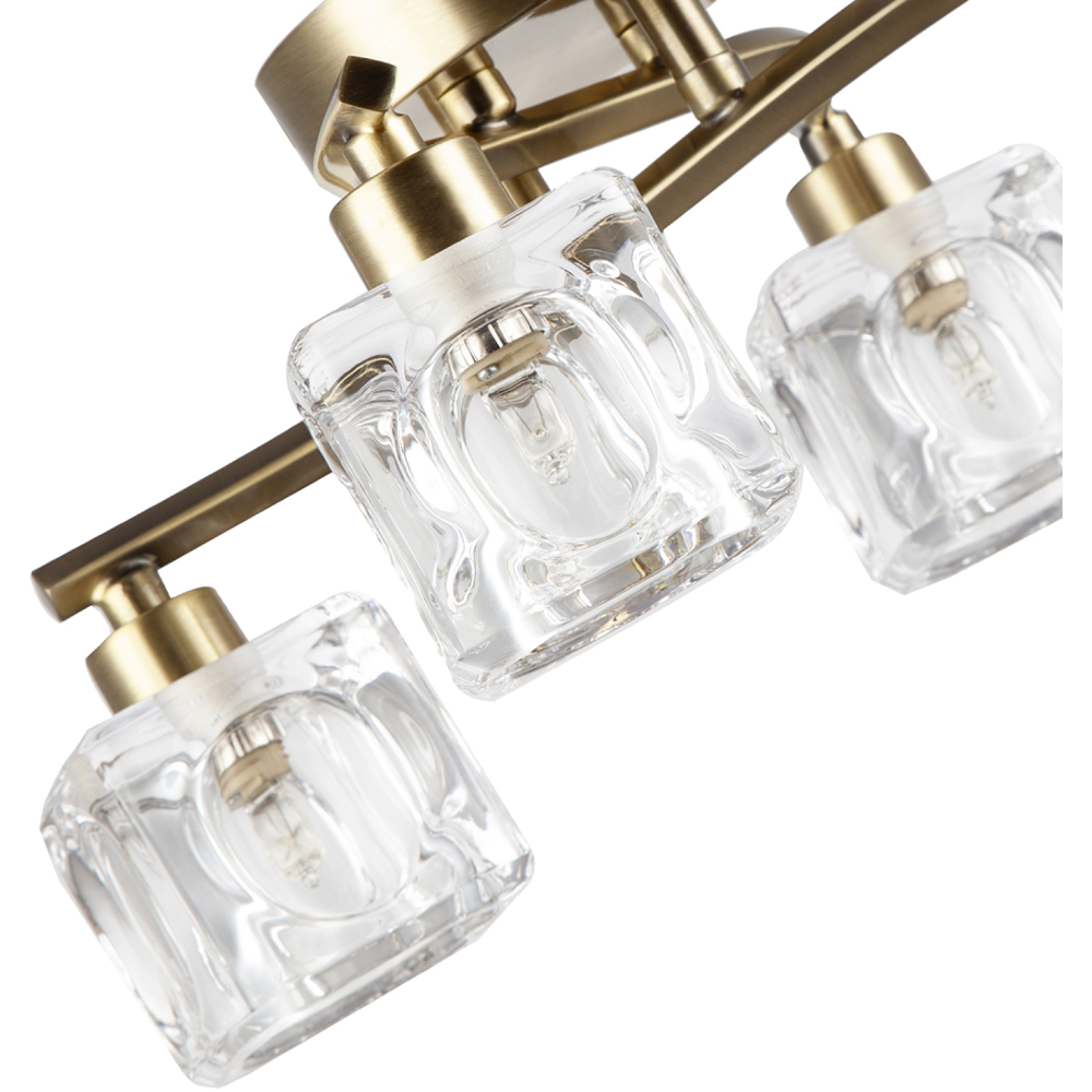 Happy Homewares 4 Bulb Antique Brass Ceiling Light Image 5