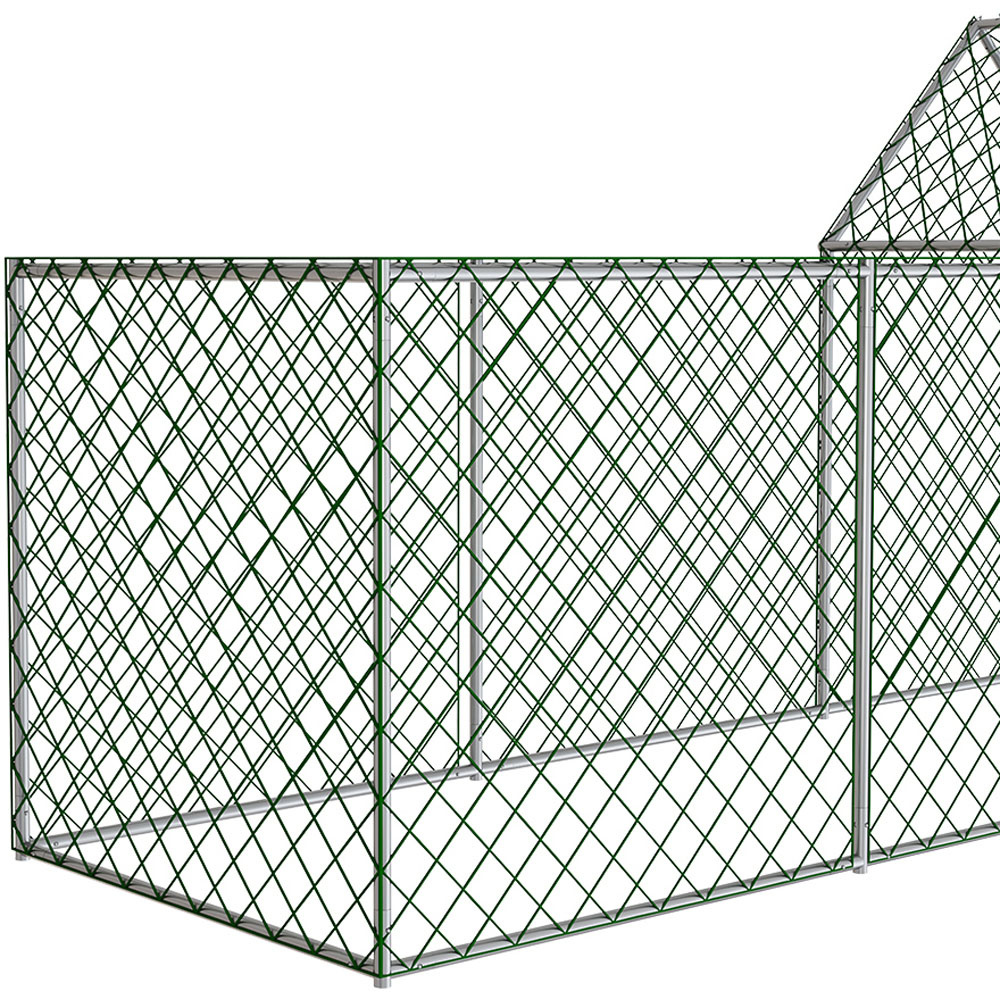 Living and Home Silver Metal Chicken Coop Run with Waterproof PE Tarpaulin Image 3