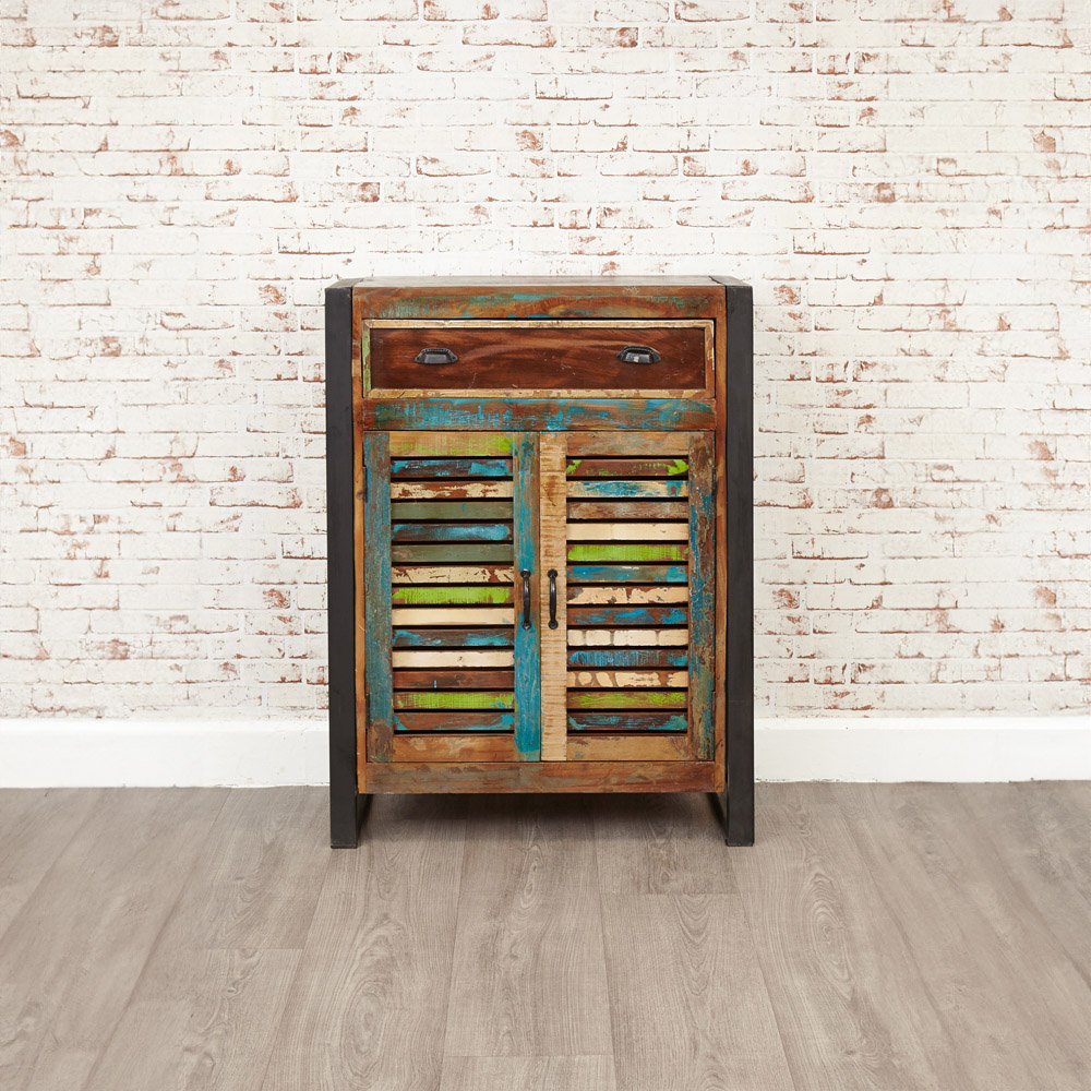 Baumhaus Urban Chic 2 Door Single Drawer Shoe Cabinet Image 2