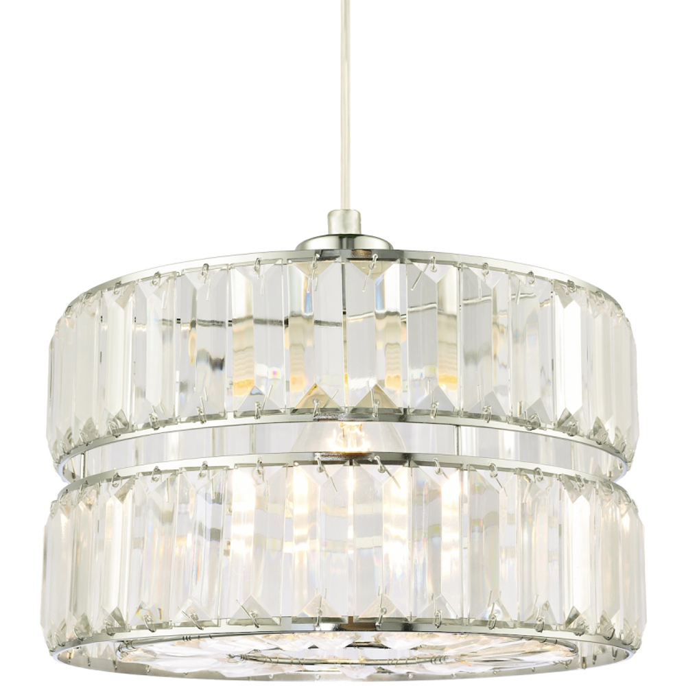 Happy Homewares 2 Tier Pendant Shade with Clear Acrylic Prism Image 3