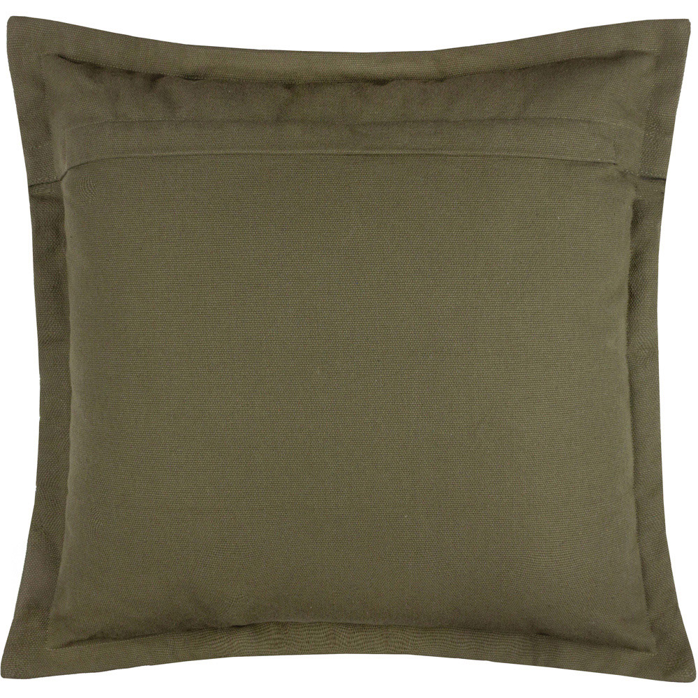 Yard Holmfirth Green Plain Cotton Canvas Cushion 45 x 45cm Image 3