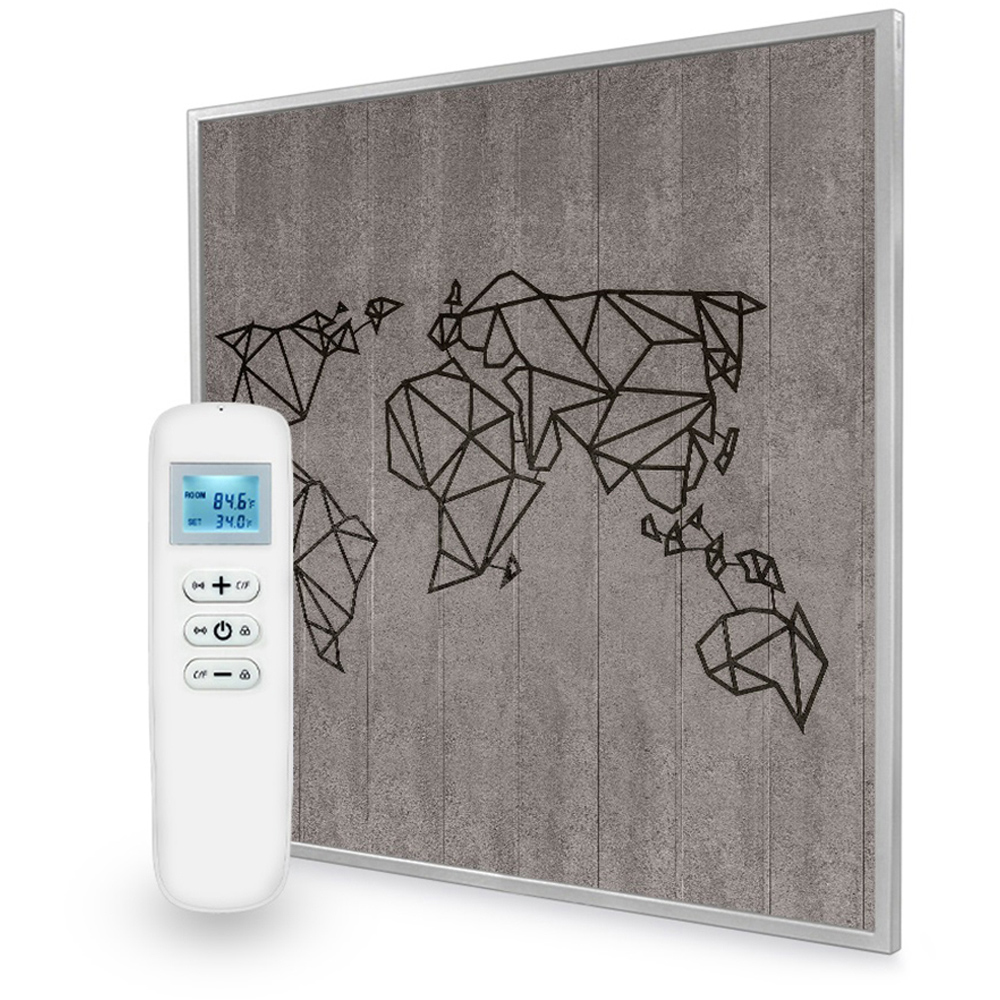 Mirrorstone Nexus World Map Picture Wi-Fi Infrared Heating Panel 350W 595 x 595mm Image 2