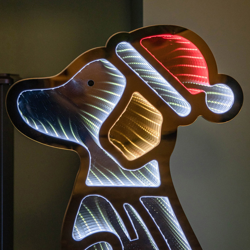 Samuel Alexander Light Up Sitting Dog in Santa Hat Infinity Christmas Decoration 60cm Image 4