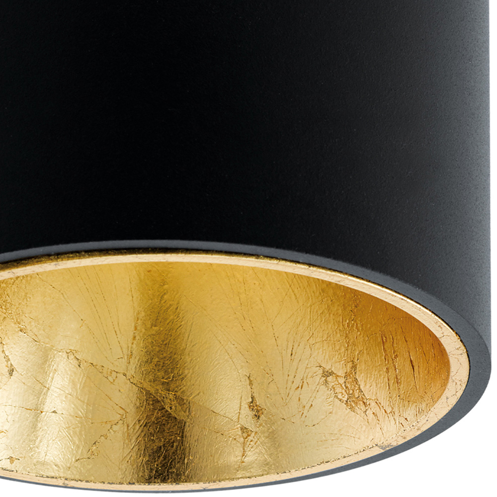 EGLO Polasso Cylindrical Black and Gold LED Ceiling Light Image 3
