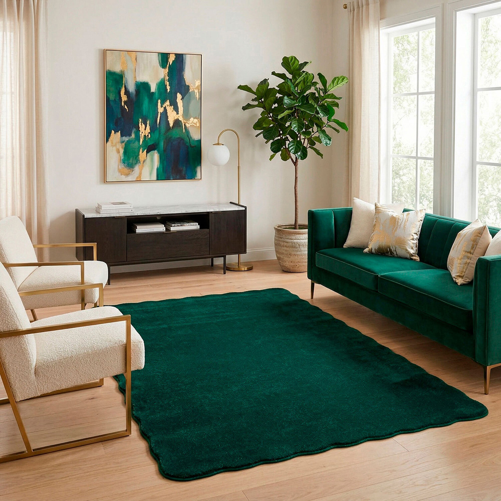 Daphne Scallop Rug Emerald 120cm Image 2
