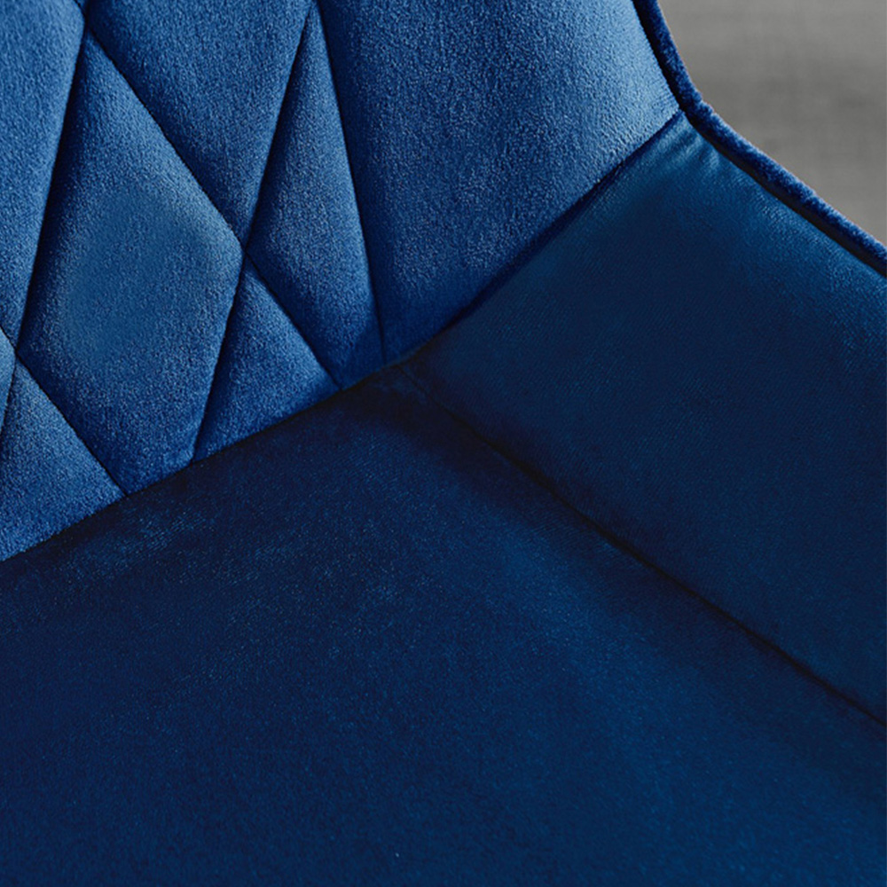 Furniturebox Lucia Cesano 6 Seater Round Dining Set Grey Gloss Navy and Chrome Image 7