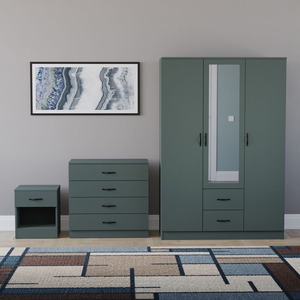 VIDA DESIGNS Riano Green 3 Piece Bedroom Furniture Set Image 2