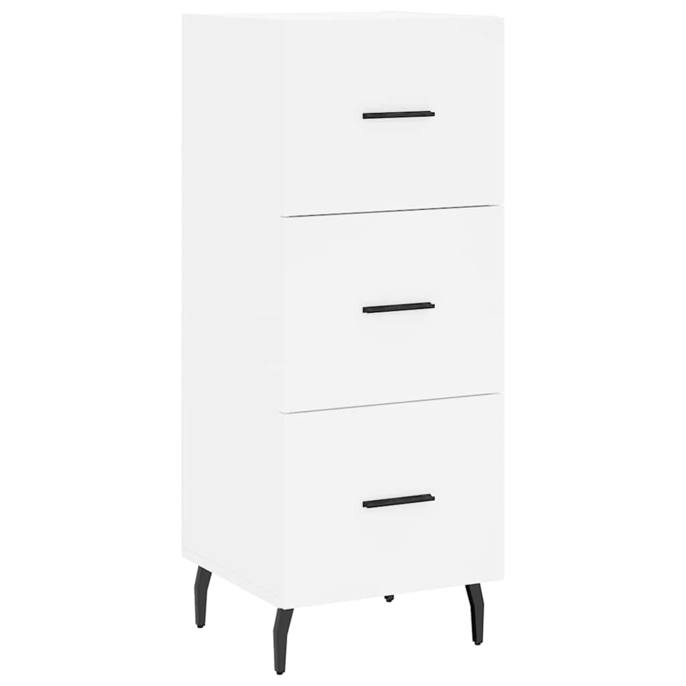 vidaXL Single Glass Door 3 Drawer White Highboard Image 5