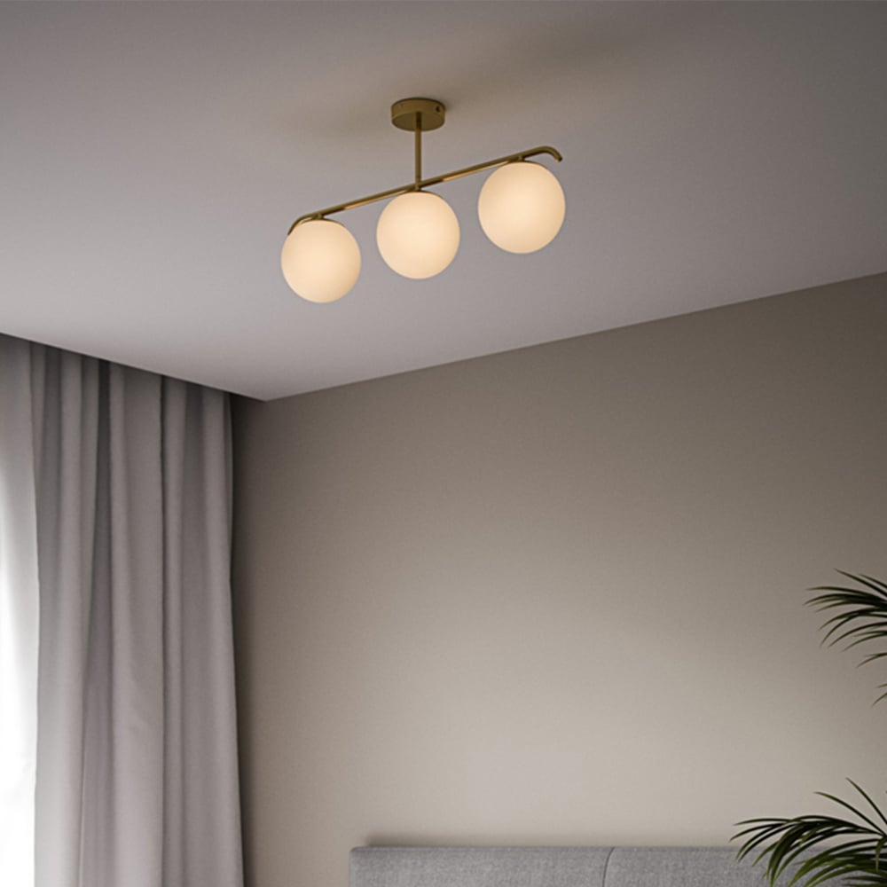Nordlux Grant 15 3 Dome Brass Pendant Light Image 2