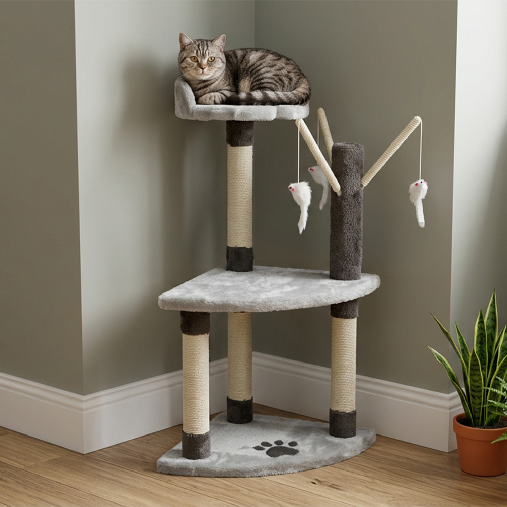 Mullion 3 Tier Cat Post - Grey Image 2