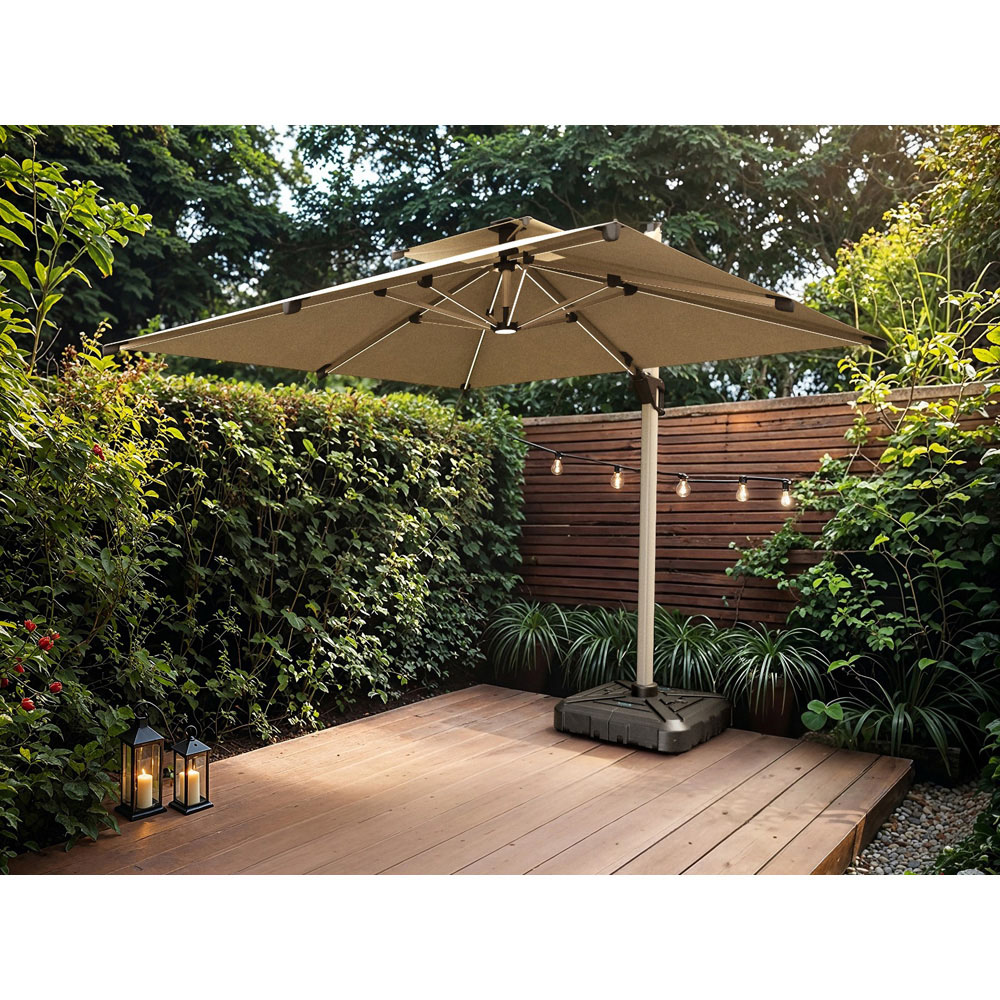 SOLACE+CO Soleil Solar LED Garden Parasol Image 5