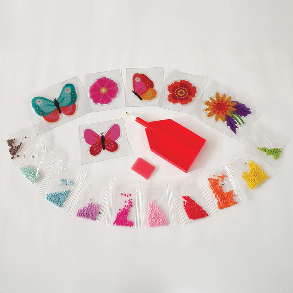 Small World Toys Make Your Own Flowers and Flutterbies Diamond Design Stickers Kit Image 2