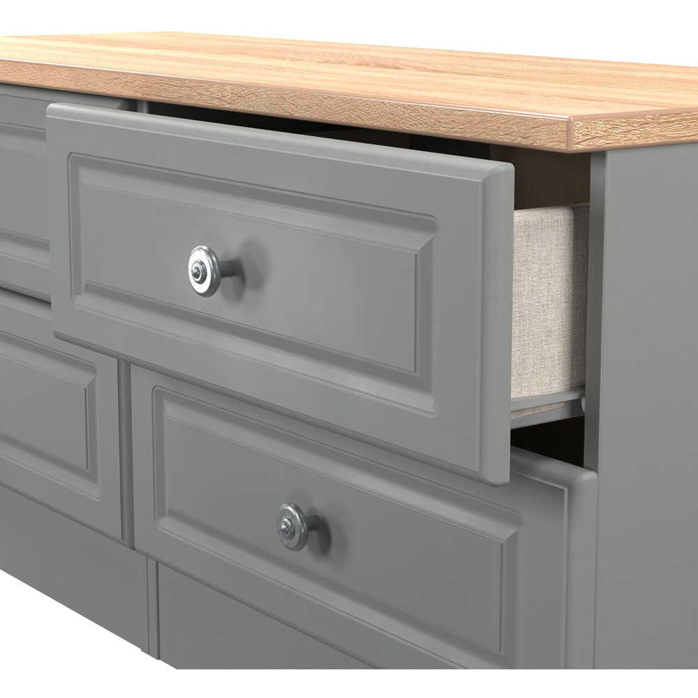 Crowndale Norfolk 4 Drawer Dusk Grey and Bardolino Oak Bed Box Ready Assembled Image 5