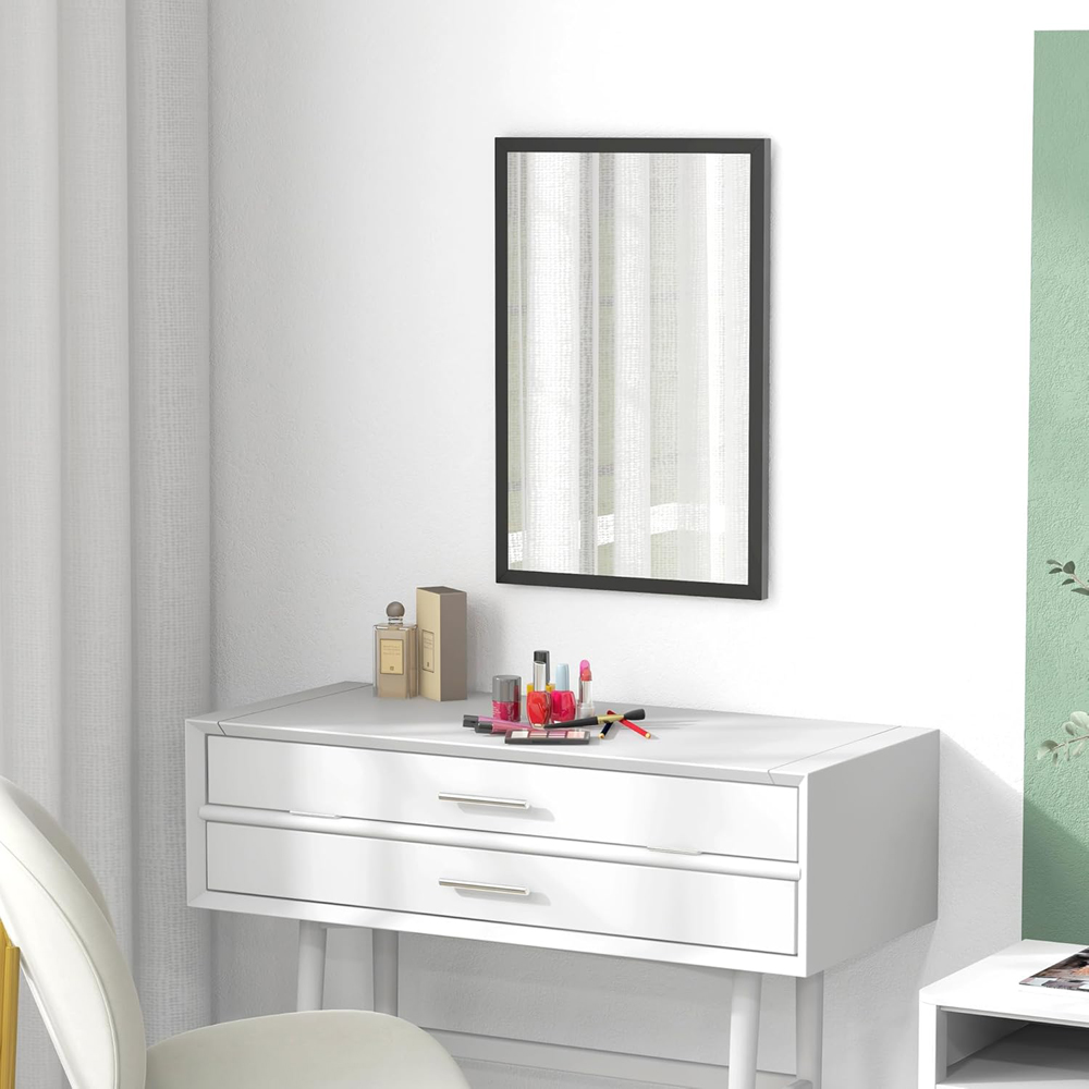 Portland Black Bathroom Wall Mirror 60 x 40cm Image 4