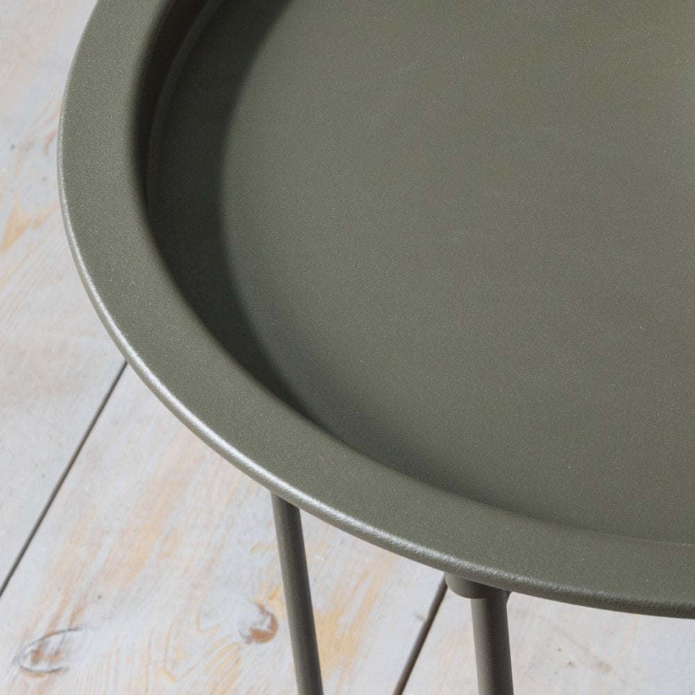 Noa and Nani Olive Green Round Metal Side Table Image 3