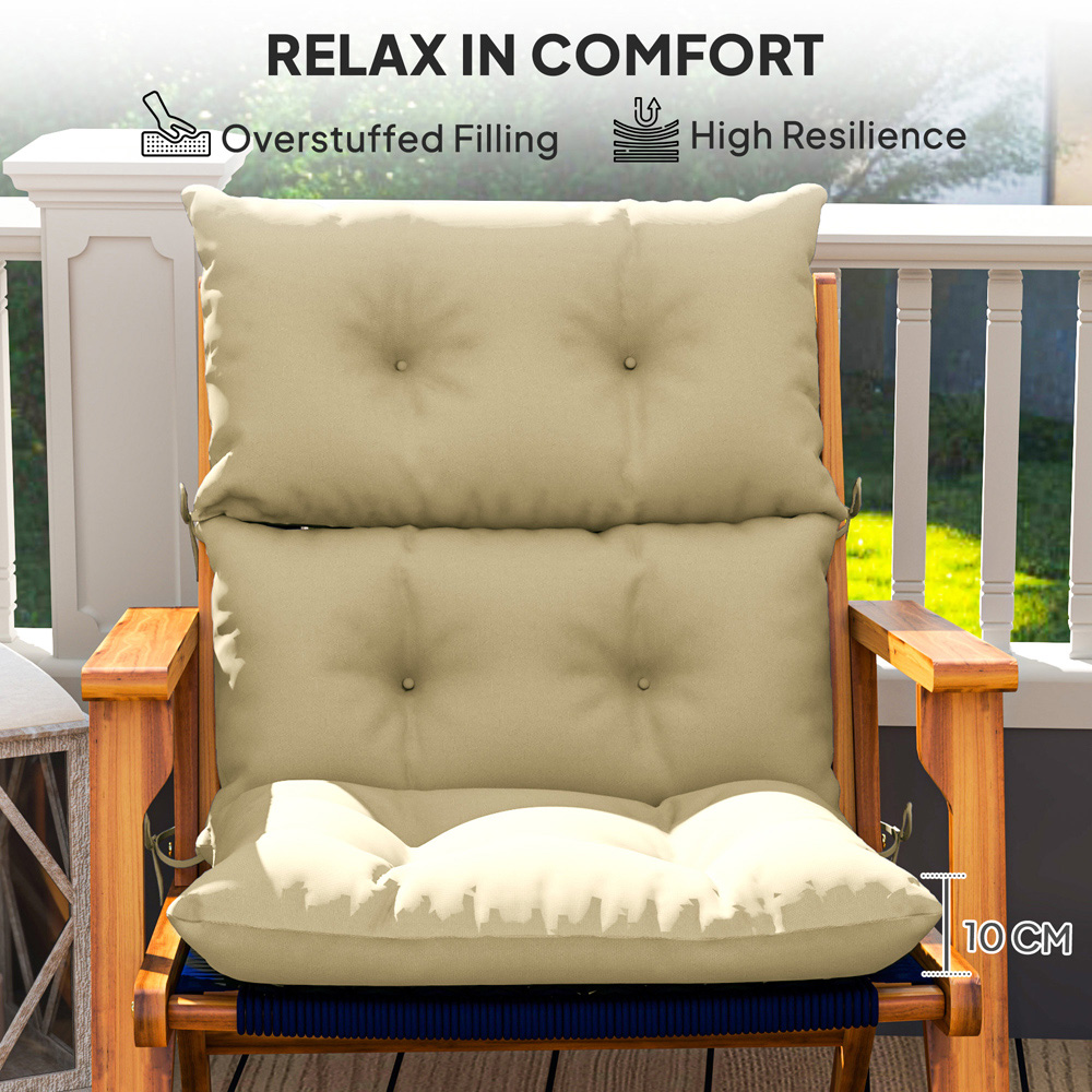 Outsunny Beige Adirondack Rocking Chair Cushion 115 x 56cm Image 4