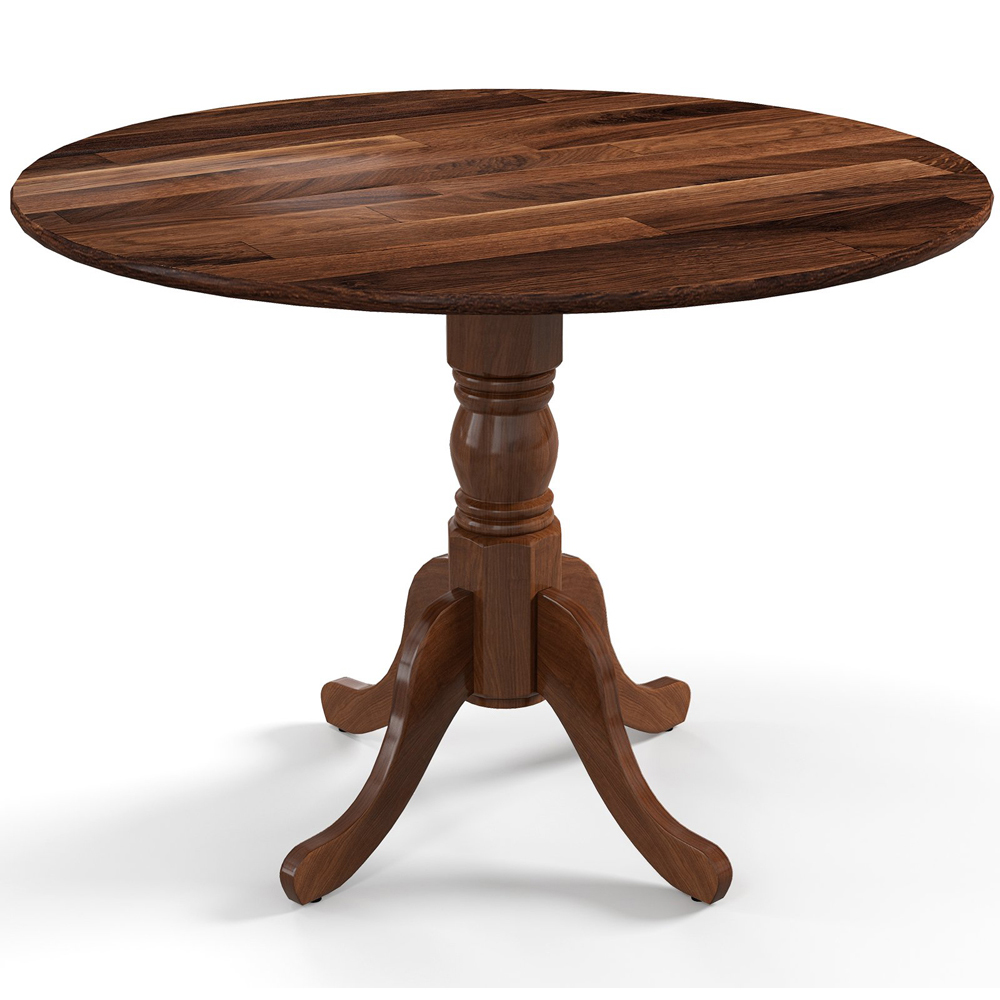 Costway 4 Seater Round Dining Table Walnut Image 2