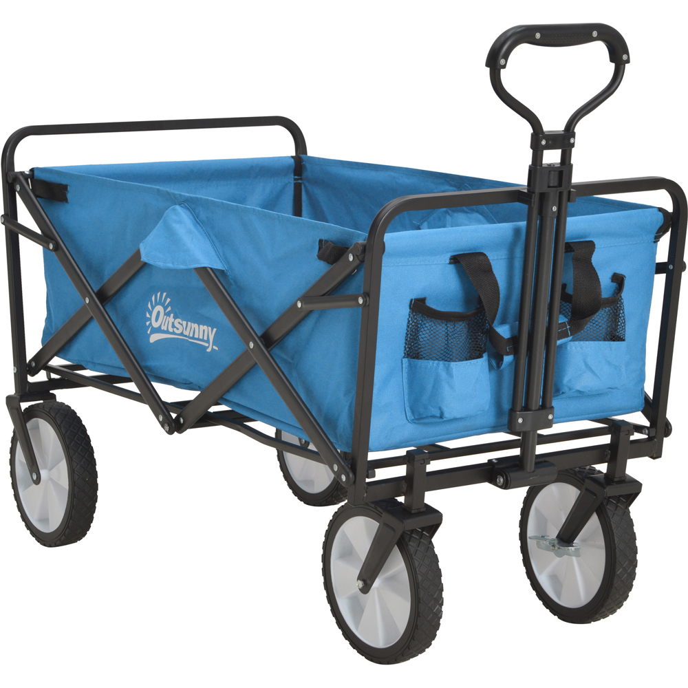 Outsunny Blue Folding Cargo Trolley Cart 68kg Image 1