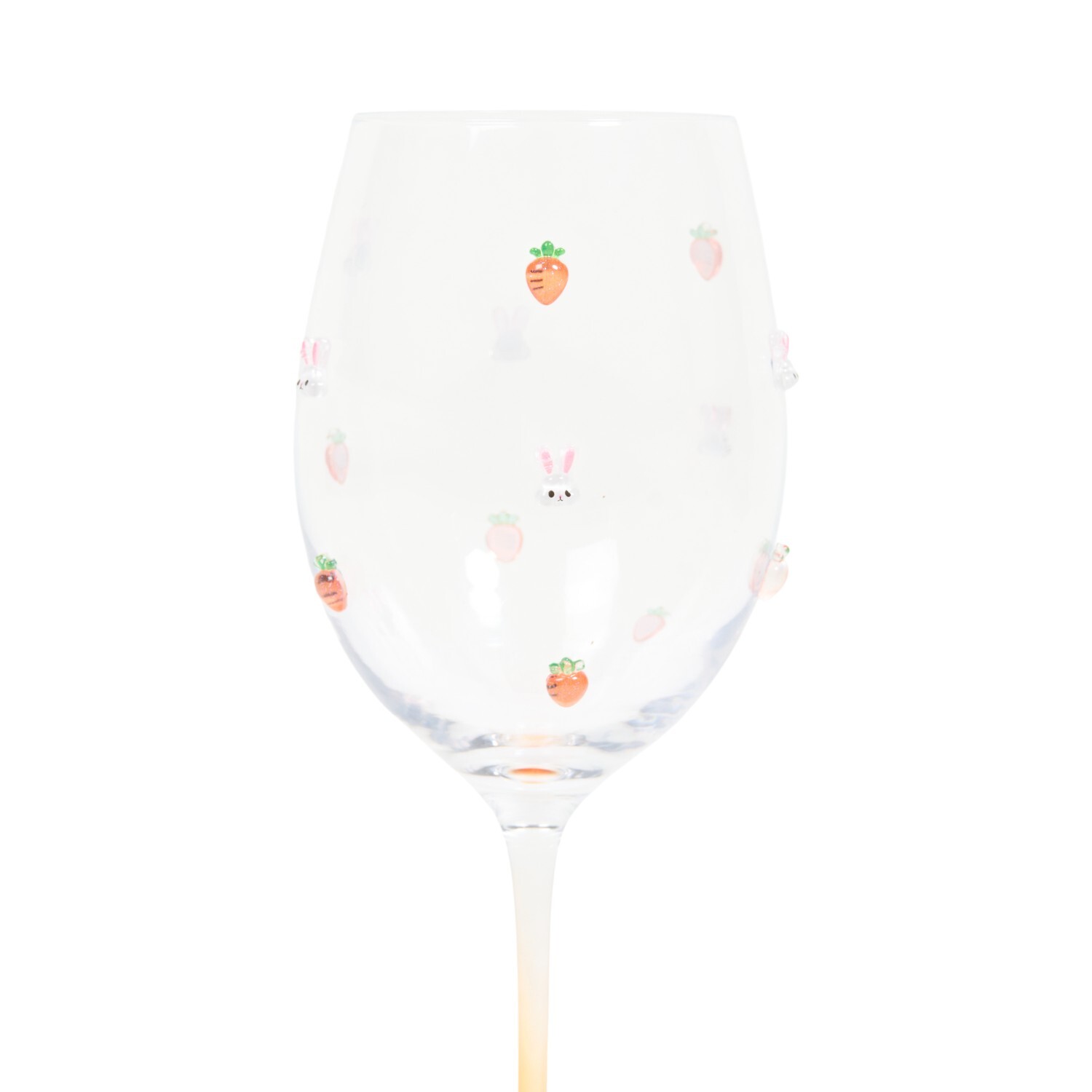 Carrots and Bunnies Easter Wine Glass Orange Image 3