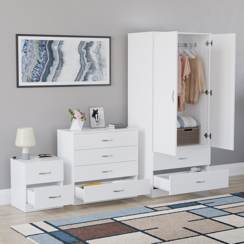 VIDA DESIGNS Riano White 3 Piece Bedroom Furniture Set Image 5