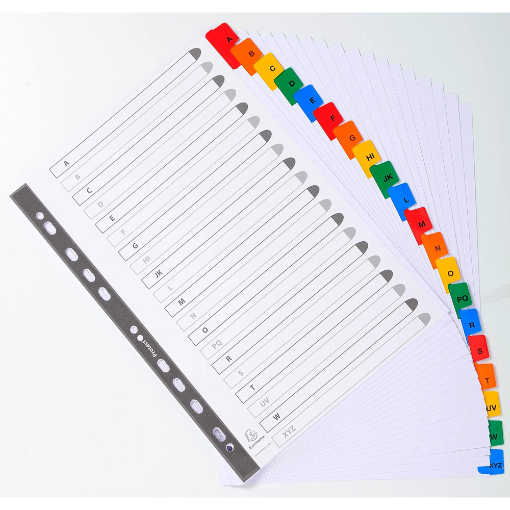 Exacompta A4 White A-Z Divider with Multicolour Tabs 10 Pack Image 5