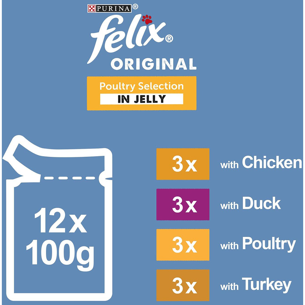 Felix Poultry Selection in Jelly Cat Food 12 Pack Image 3