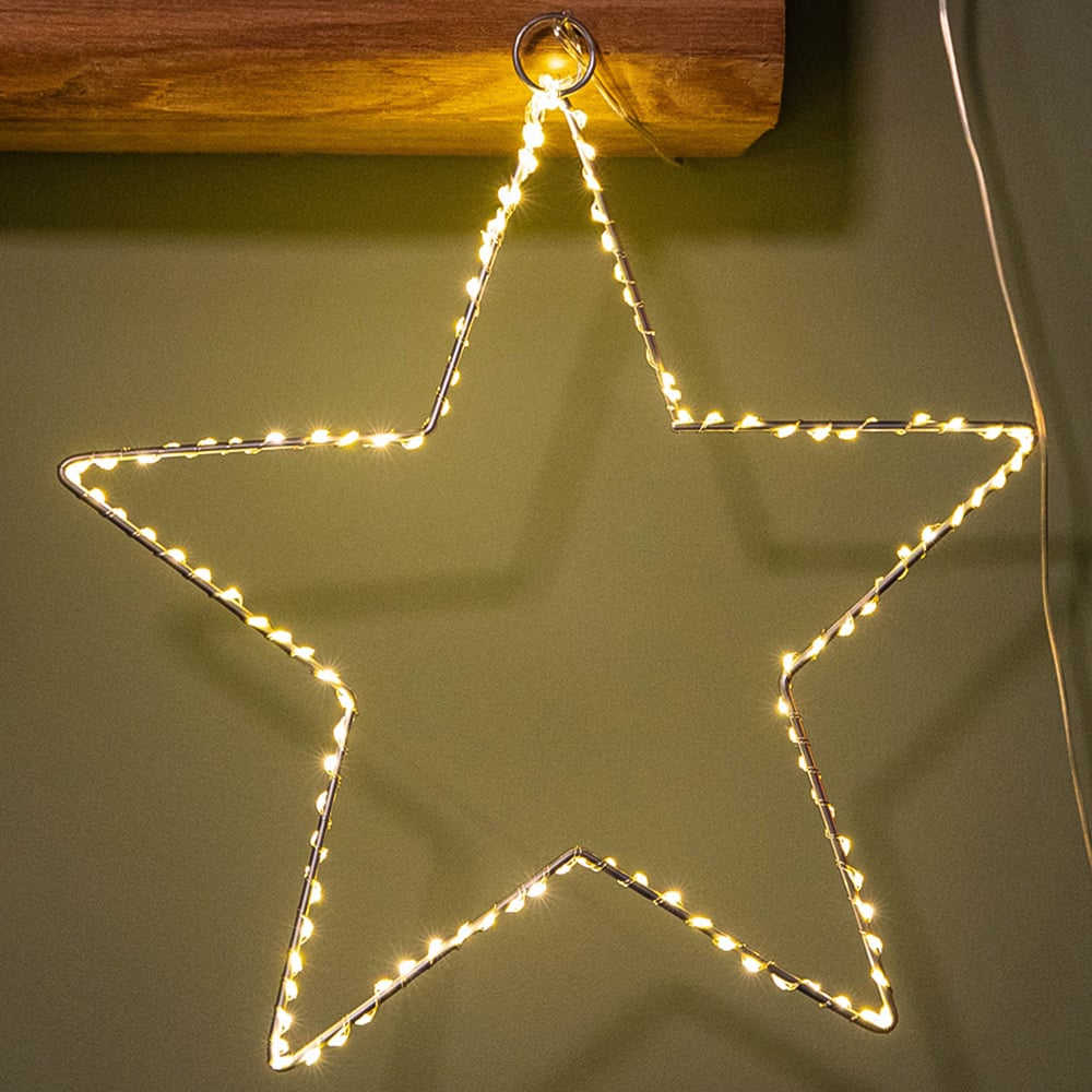 Samuel Alexander Warm White LED Light up Dewdrop Christmas 2D Star 30cm Image 1