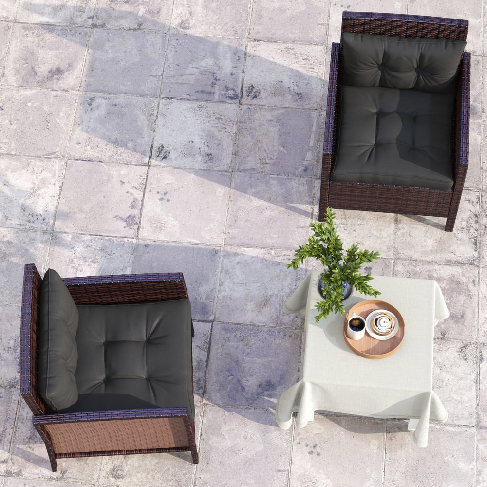 Outsunny Charcoal Grey Seat Cushion Replacement Set of 4 Image 4